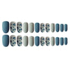 Frosted Blue Leopard Rundkopf Nail Art Fertige Fake Nagel Patches