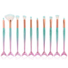10 Mermaid Makeup Brushes Colorful Fish Scales Eye Brushes Beauty Tools
