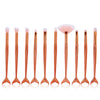 10 Mermaid Makeup Brushes Colorful Fish Scales Eye Brushes Beauty Tools